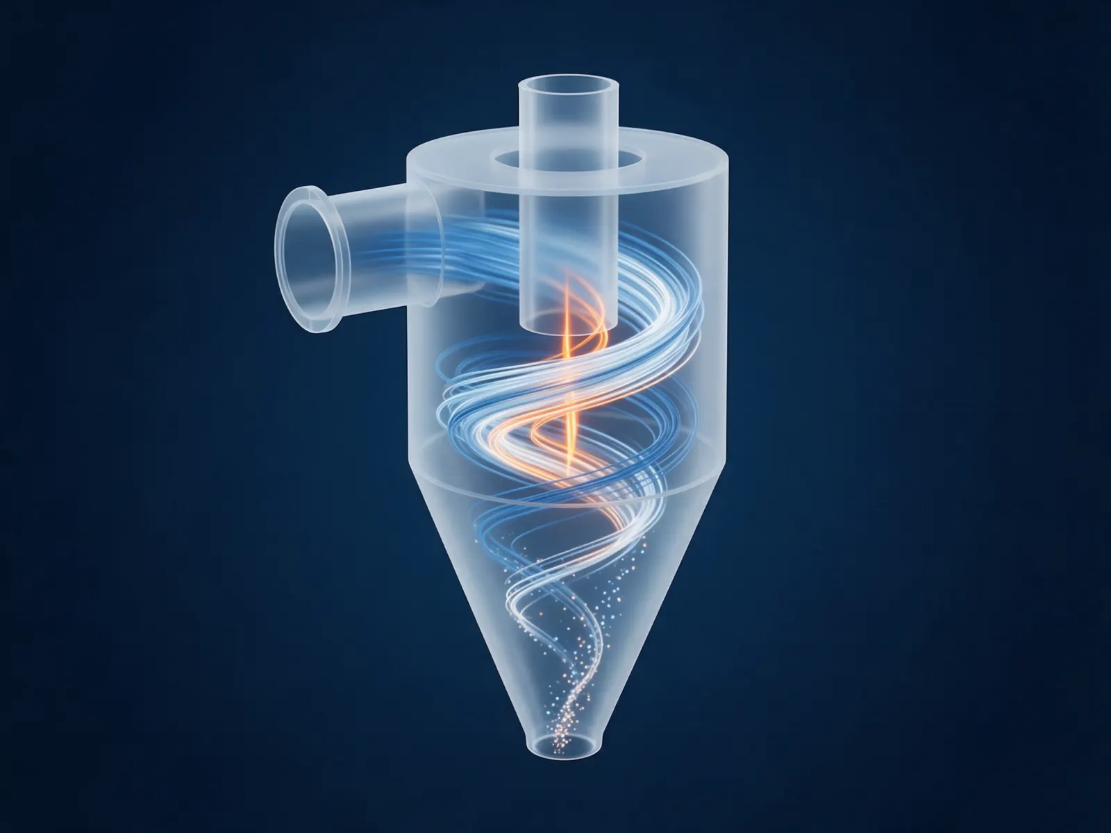 CFD streamlines inside a preheater cyclone