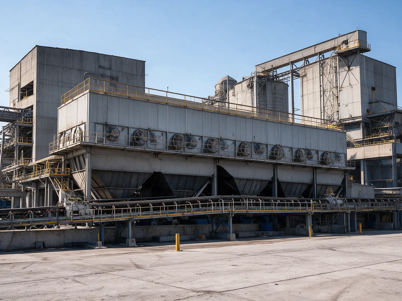 Clinker cooler at a cement plant